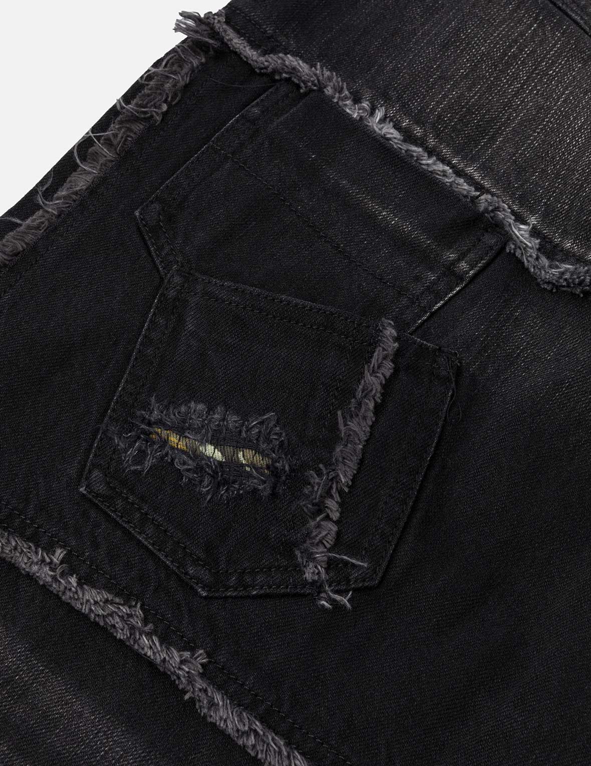 Washed Deconstructed Sashiko Relax Straight Fit Jeans #2030