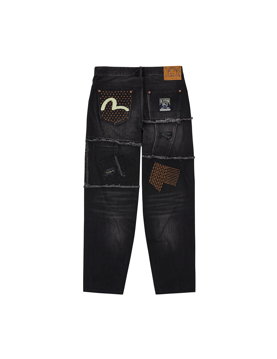 Washed Deconstructed Sashiko Relax Fit Jeans #2030 – EVISU