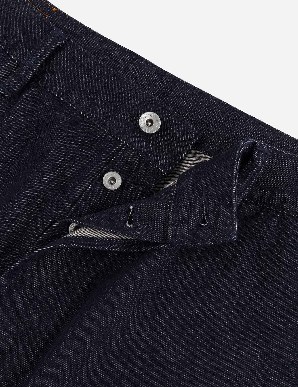 达摩和智慧之轮大M印花宽版牛仔束脚裤