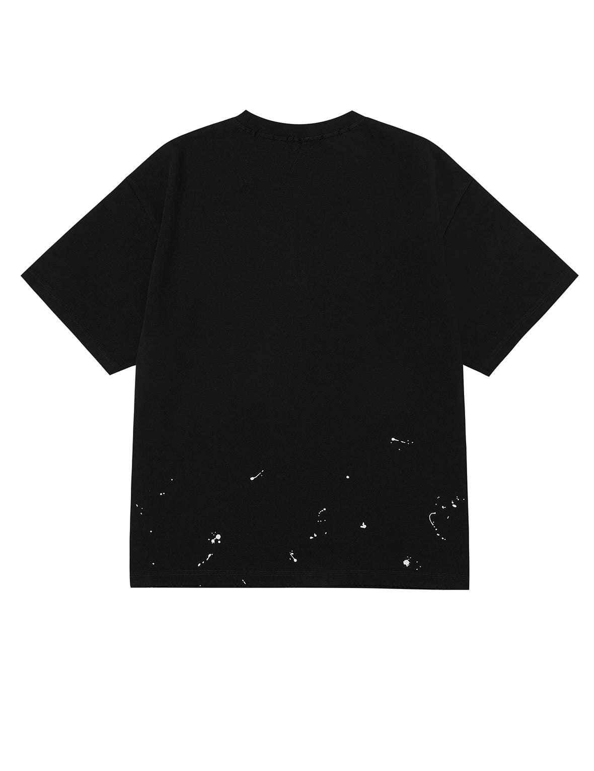 Graffiti-Style Seagull and Logo Print Relax Fit T-Shirt