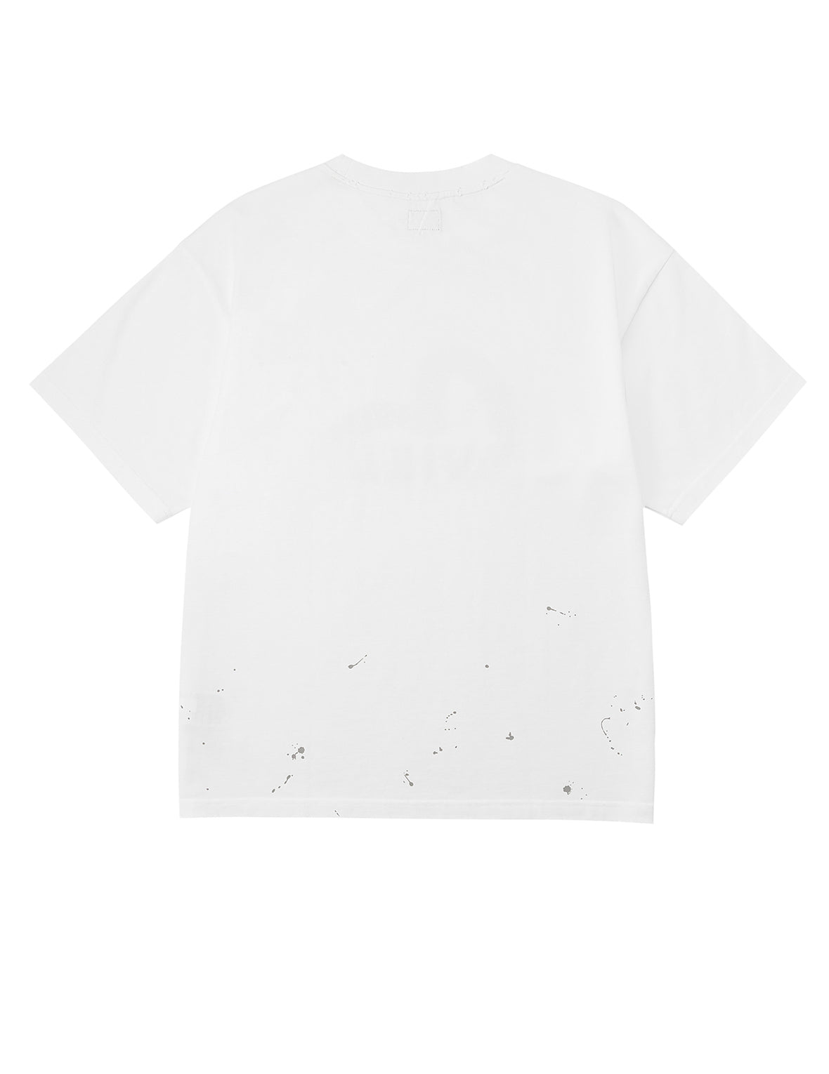 Graffiti-Style Seagull and Logo Print Relax Fit T-Shirt