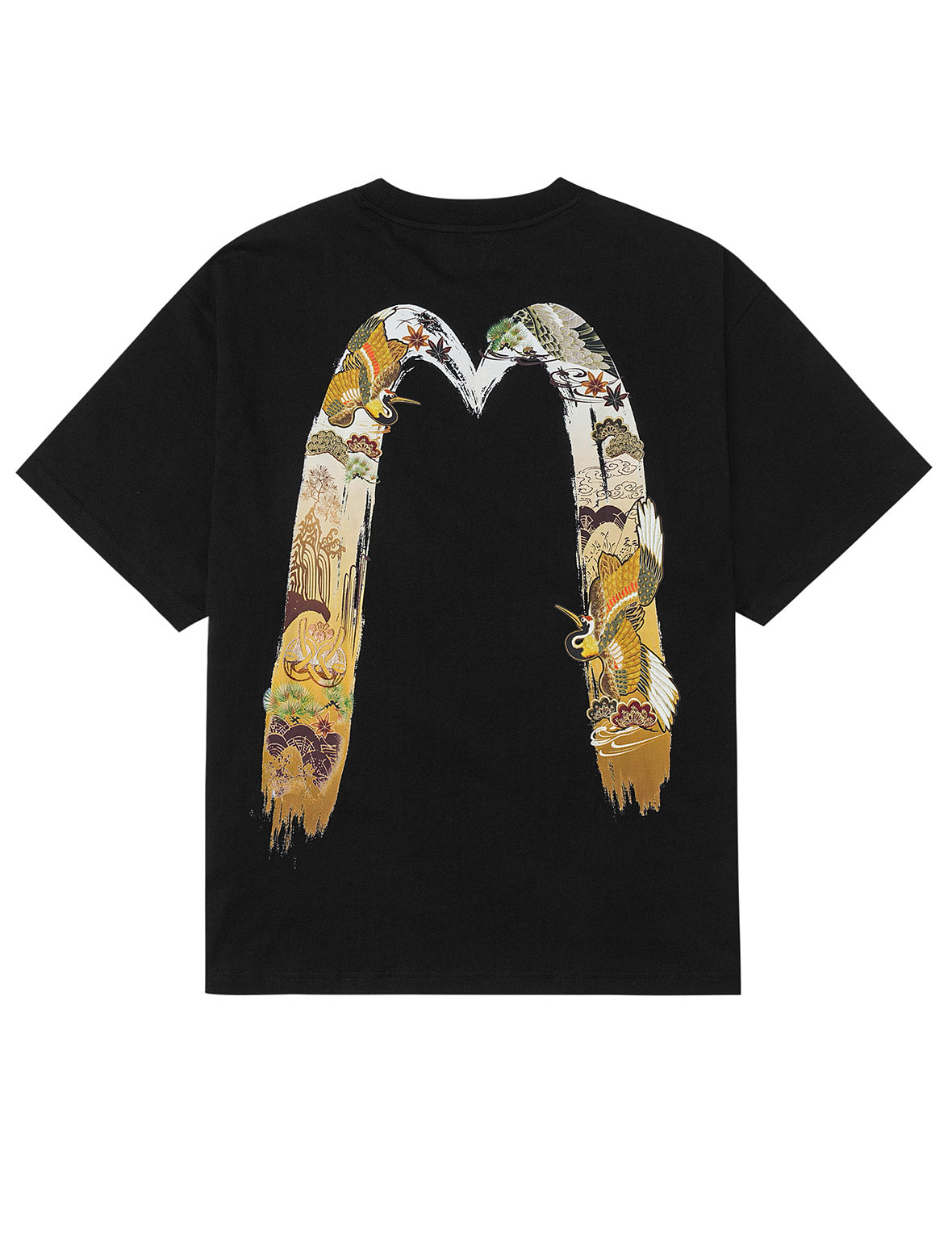 Logo and Crane Soaring Daicock Print Relax Fit T-shirt