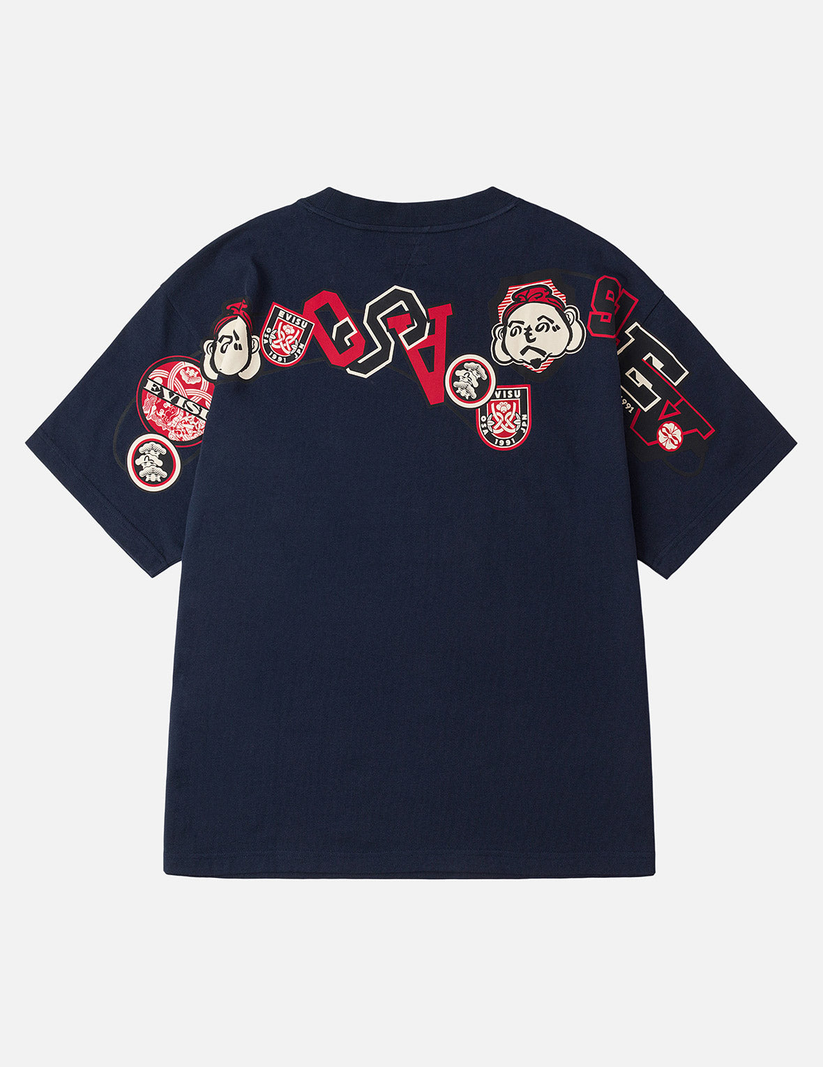 Henohenomohe Godhead and Wheel of Wisdom tag Daicock Print Relax Fit T-Shirt