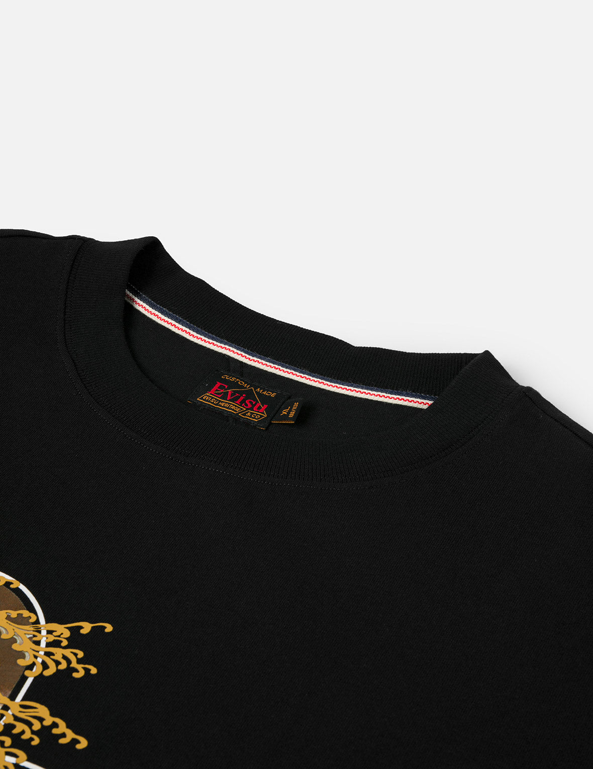 海浪和海鸥印花宽版休闲T恤