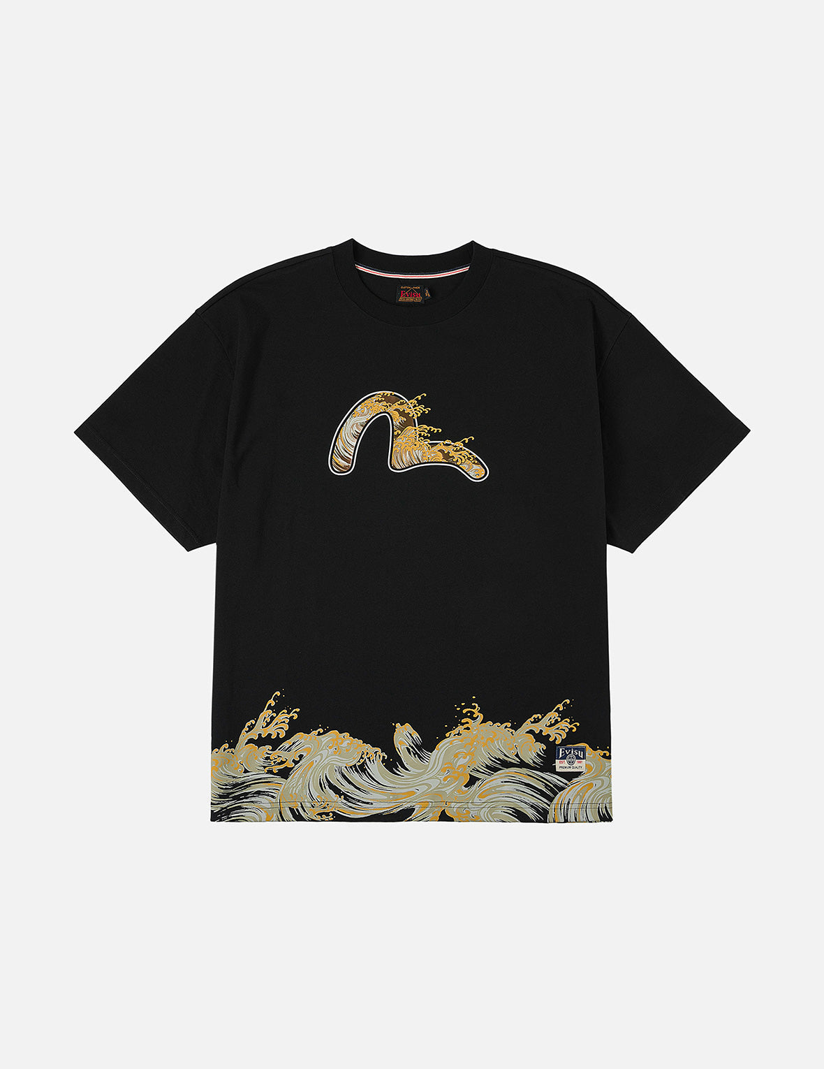 Seagull and Wave Print Relax Fit T-Shirt