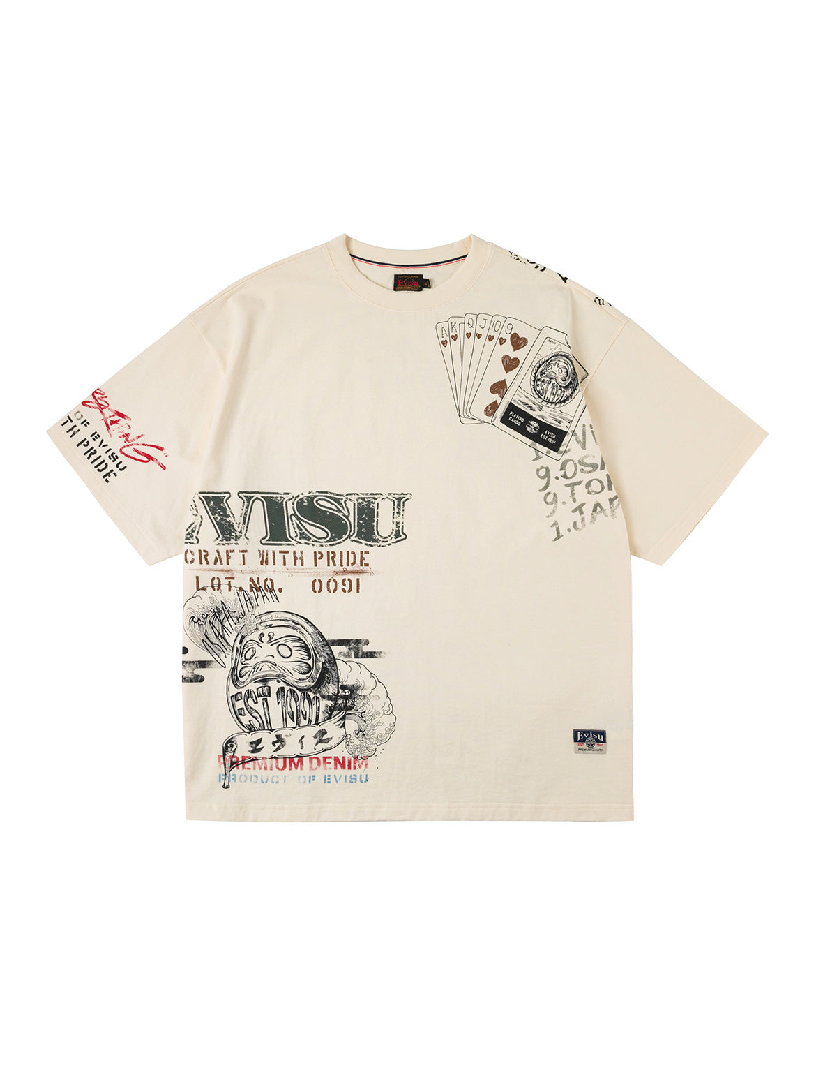 Allover Hand-Drawing Multi Logo Print Regular Fit T-Shirt