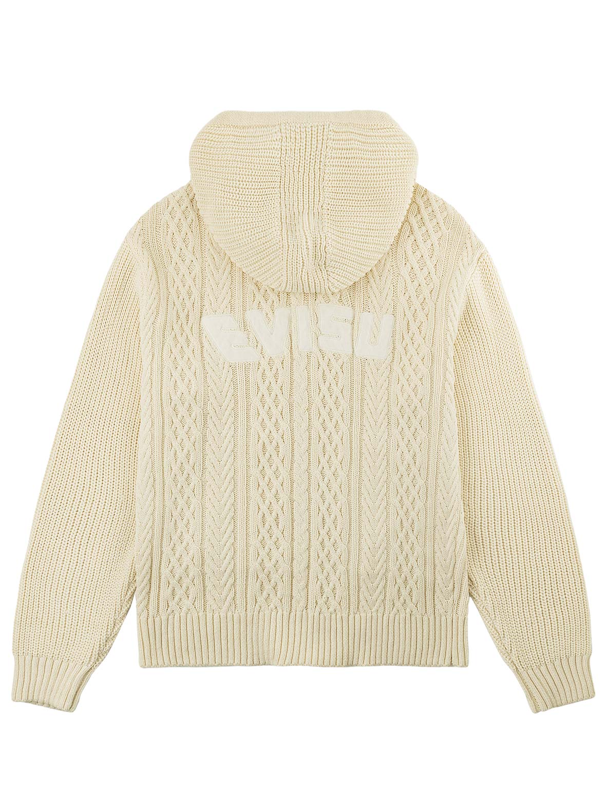 Evisu Logo Cable Knit Zip Hoodie Cardigan – EVISU