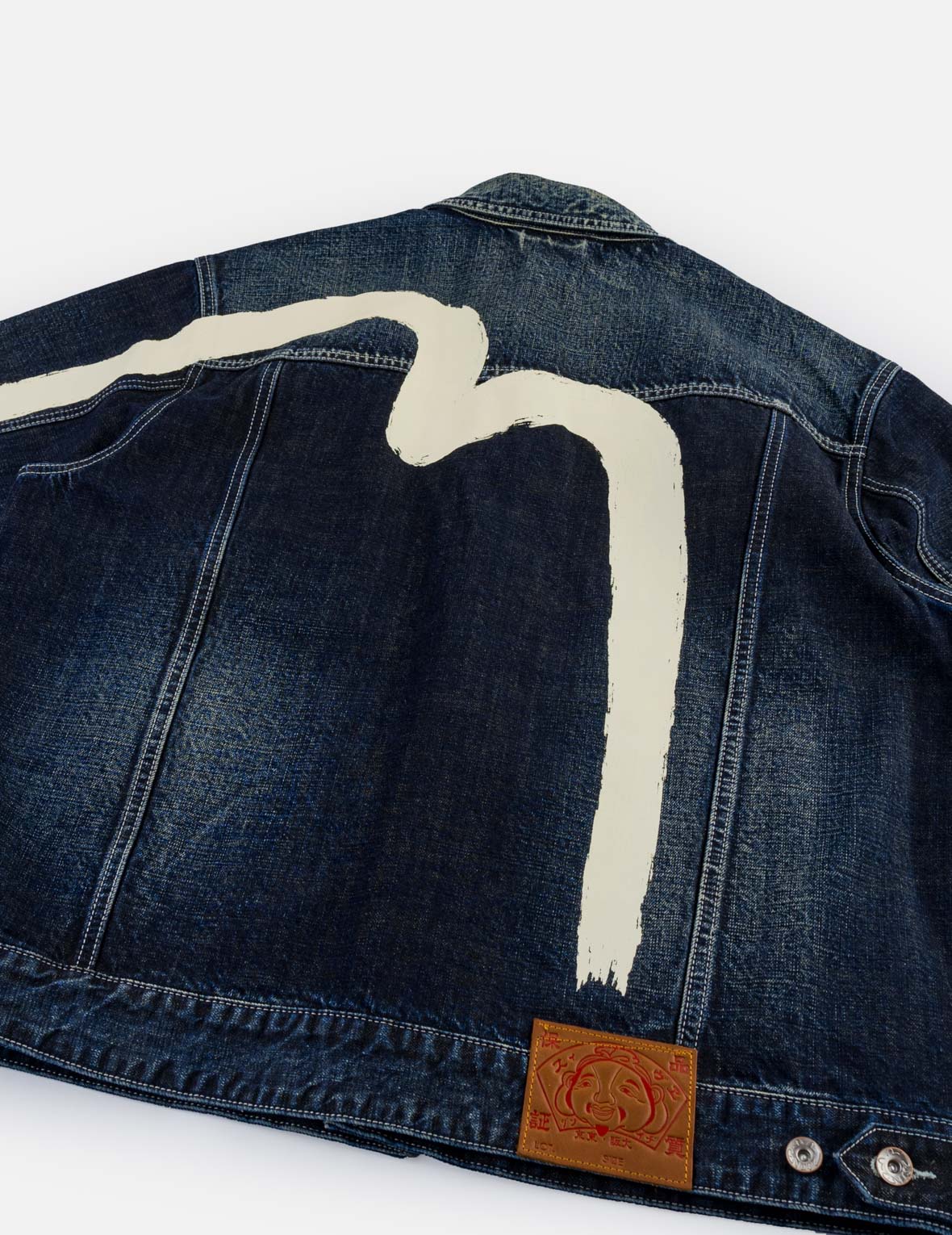 Hand Brush Printed Daicock Denim Jacket
