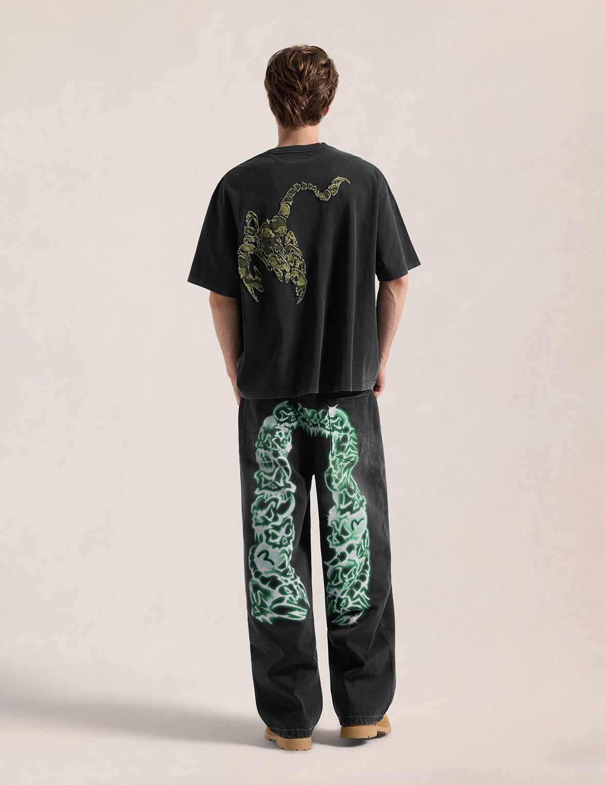 Airbrushed Daicock Denim Jeans