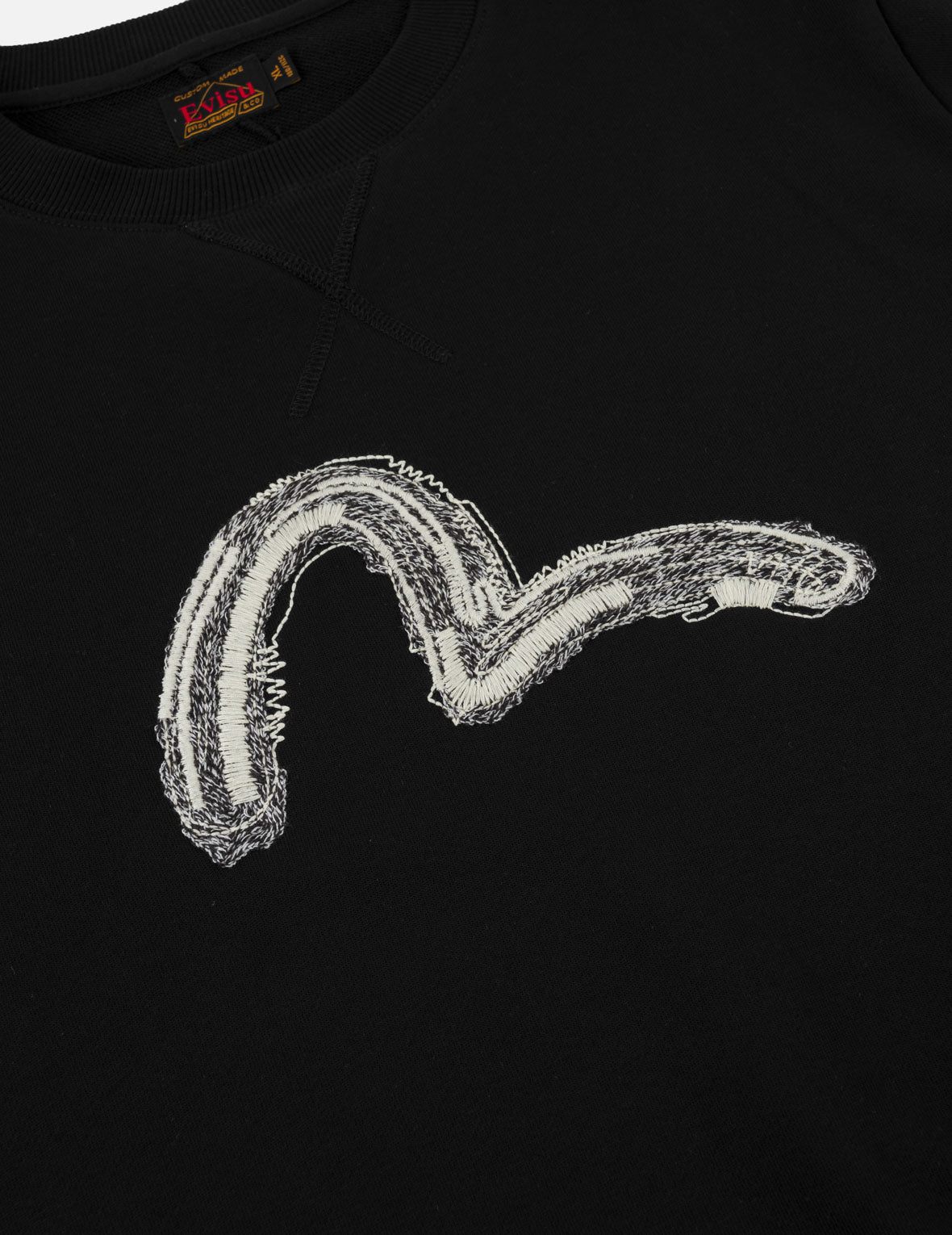 Raw-Edge Seagull Embroidered Sweatshirt