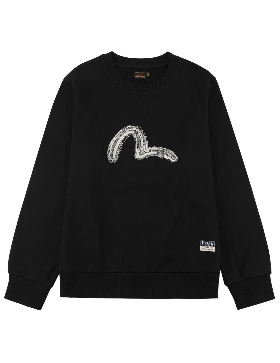 Raw-Edge Seagull Embroidered Sweatshirt