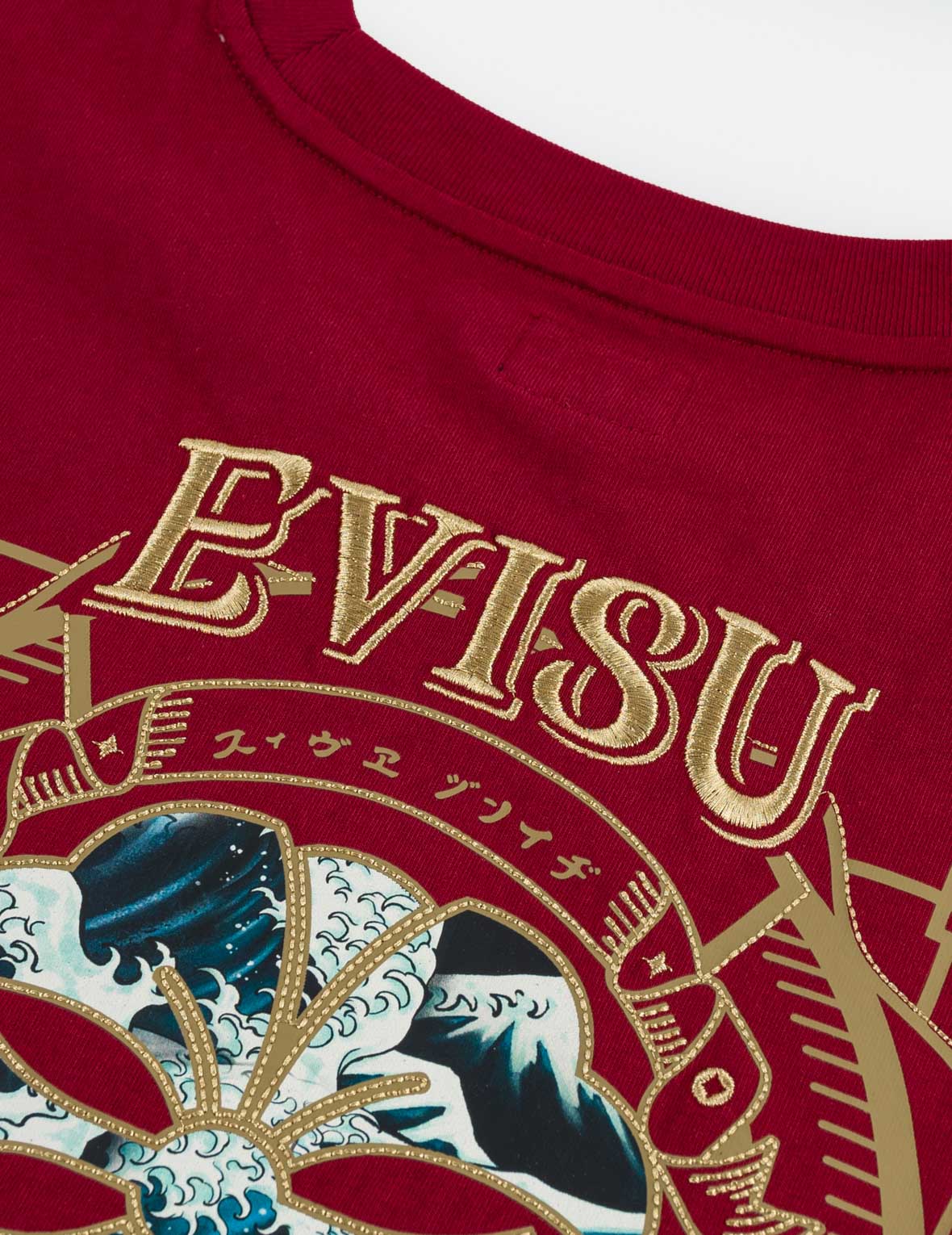 Gold Print Kamon Wave Applique Tee