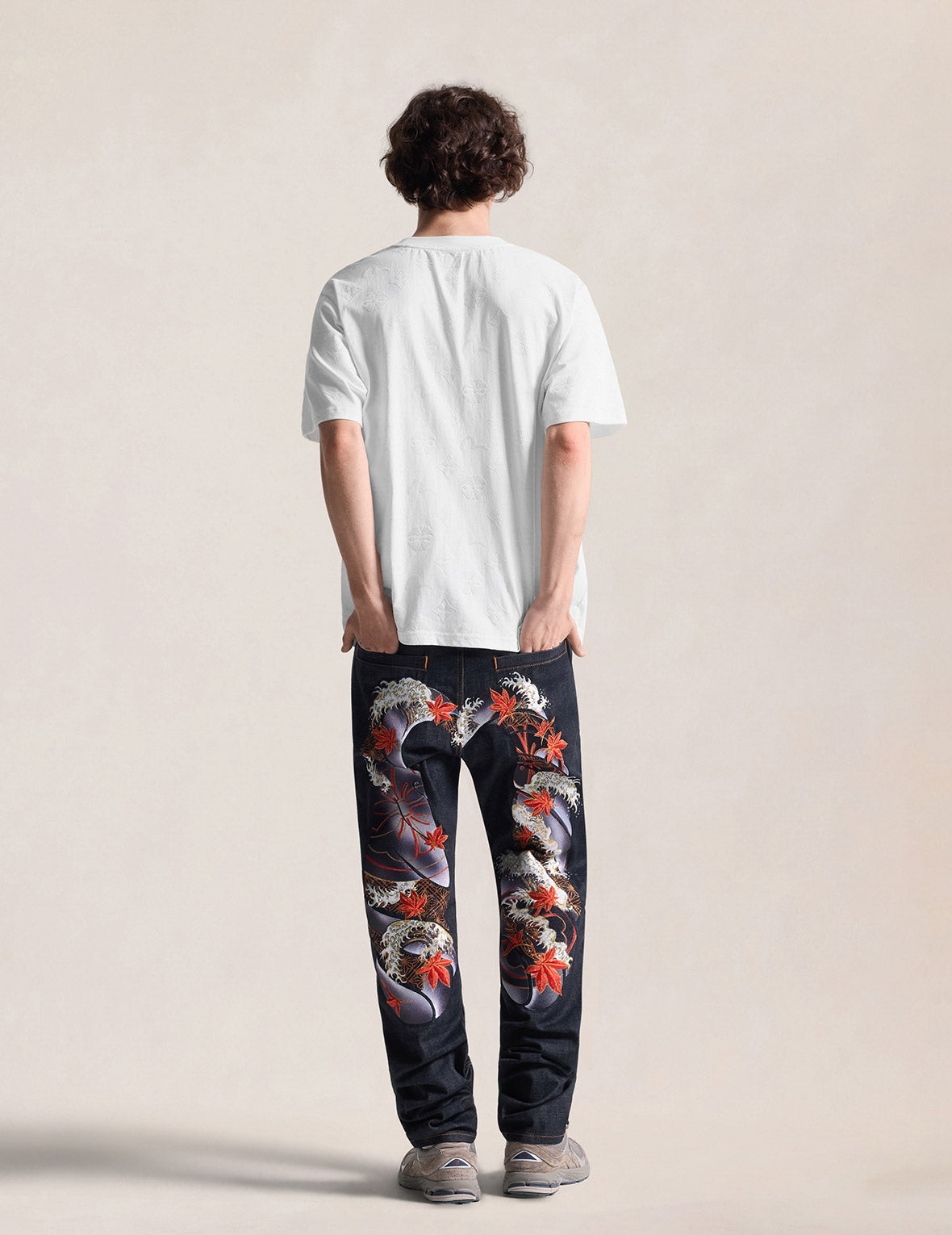 Allover Flocking Kamon & Seagull T-shirt