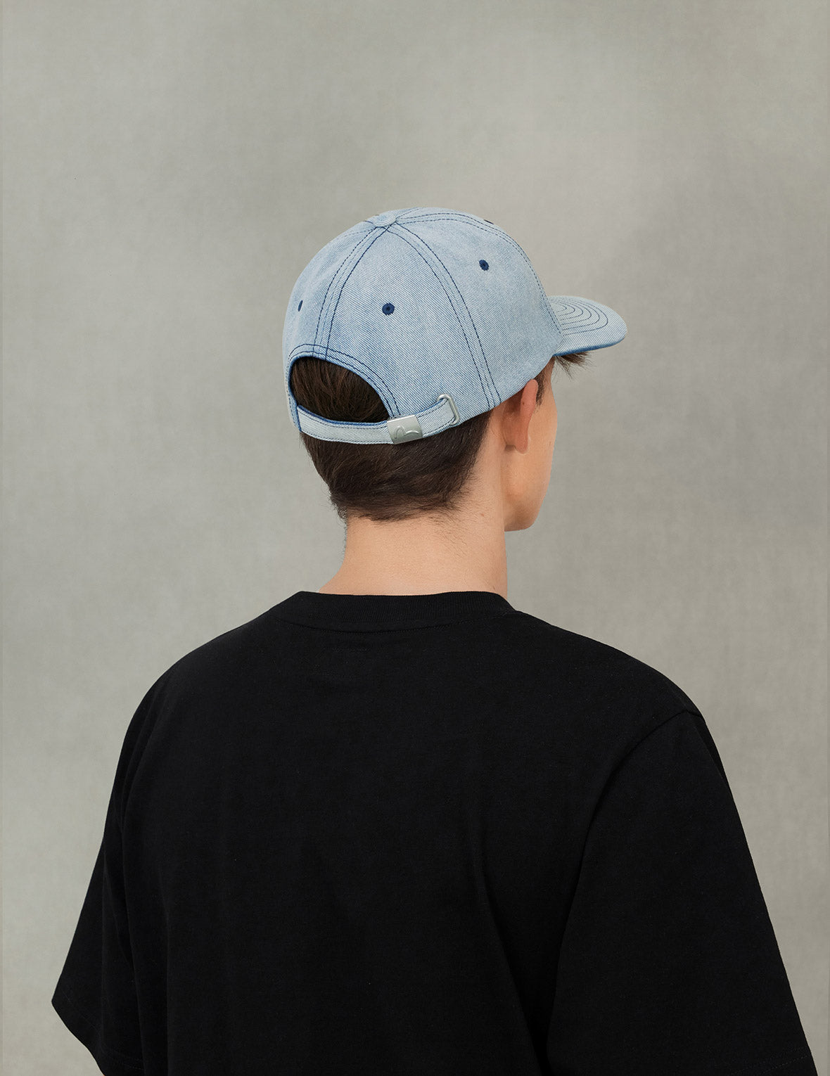 Graffiti Seagull and Logo Print Denim Cap
