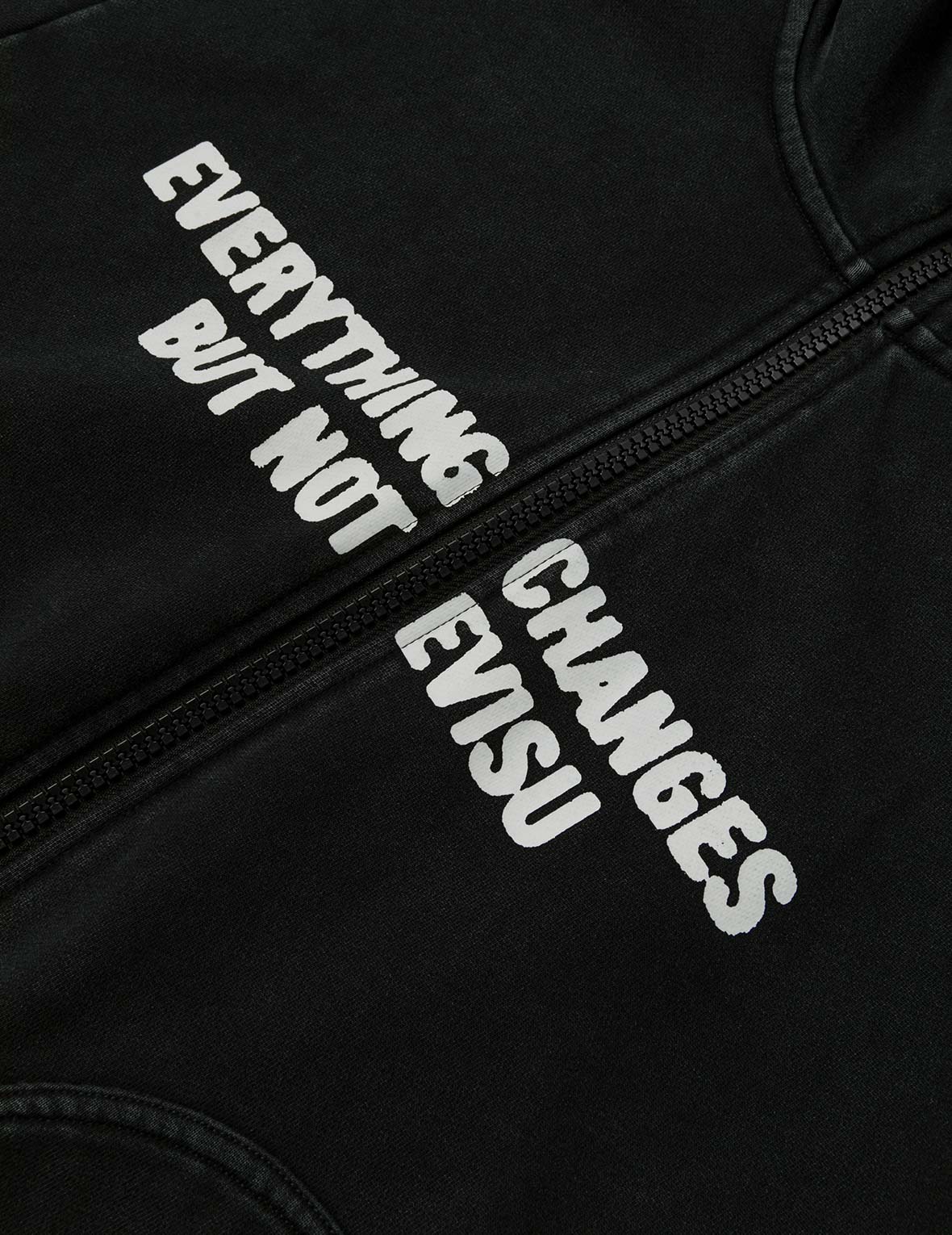 标语印花超宽版连棒球帽卫衣外套