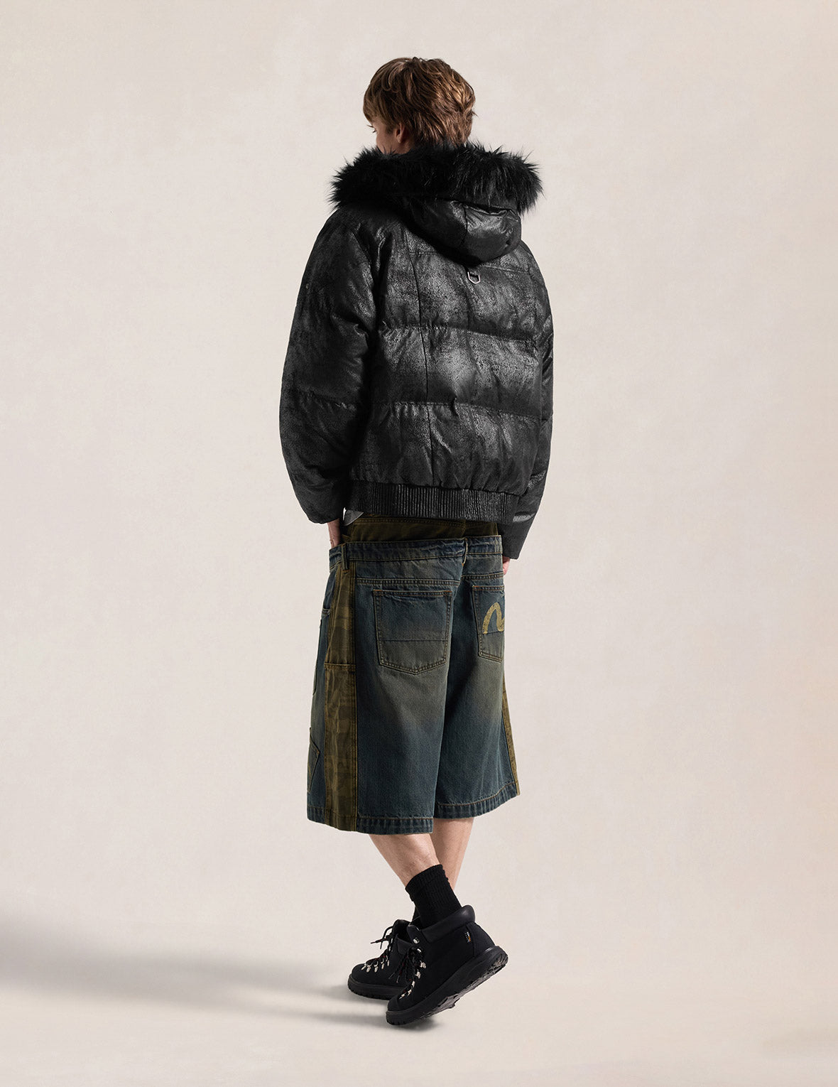 Seagull Badge Detachable Hood Down Jacket