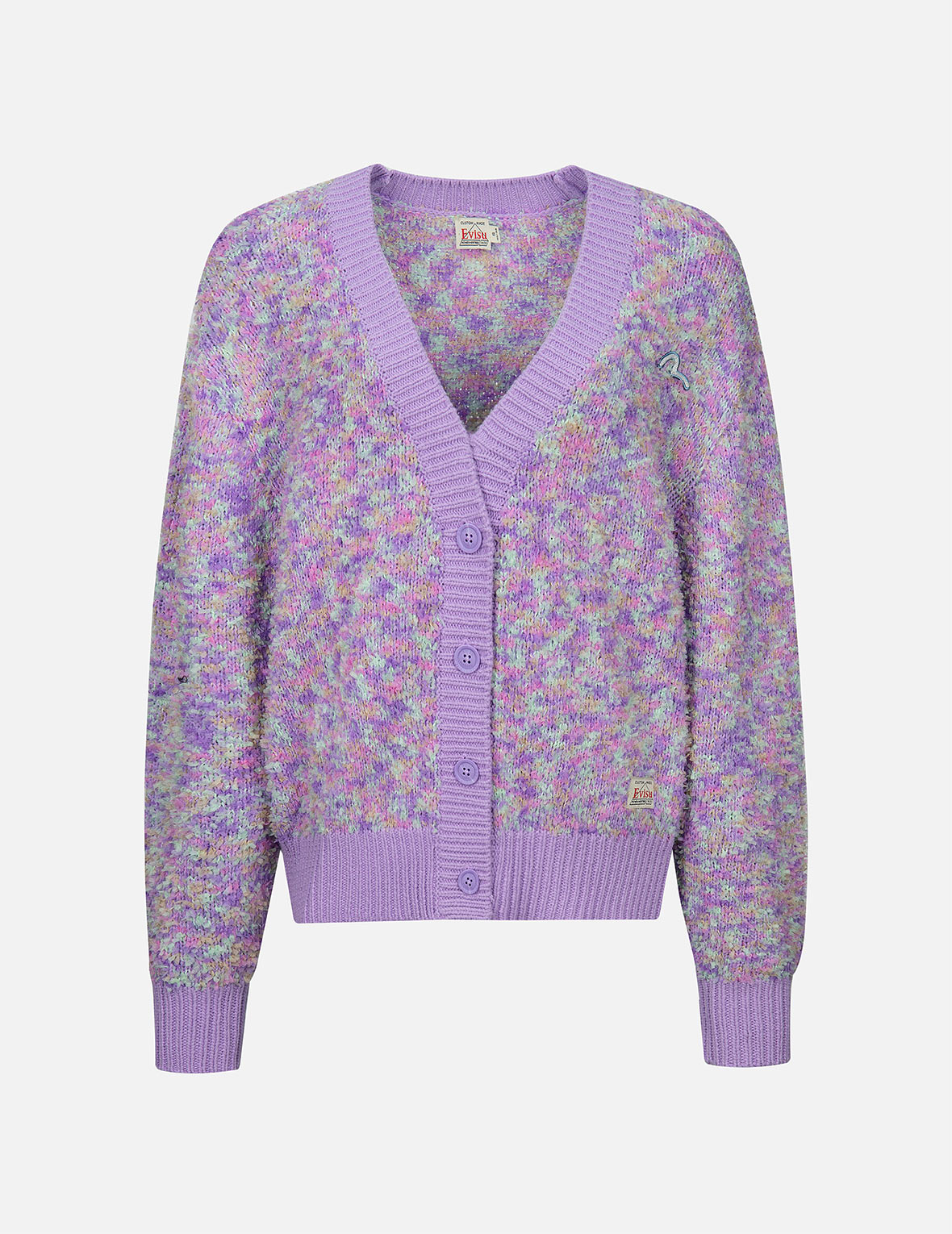 Seagull Embroidery Multi-color Cropped Cardigan – EVISU