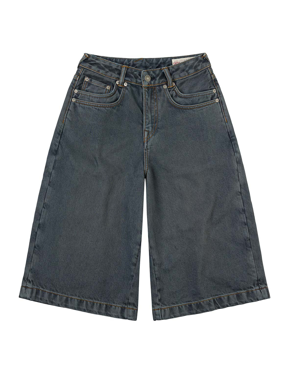 Multi-Pocket with Multi Logos Embroidery Cropped Jeans