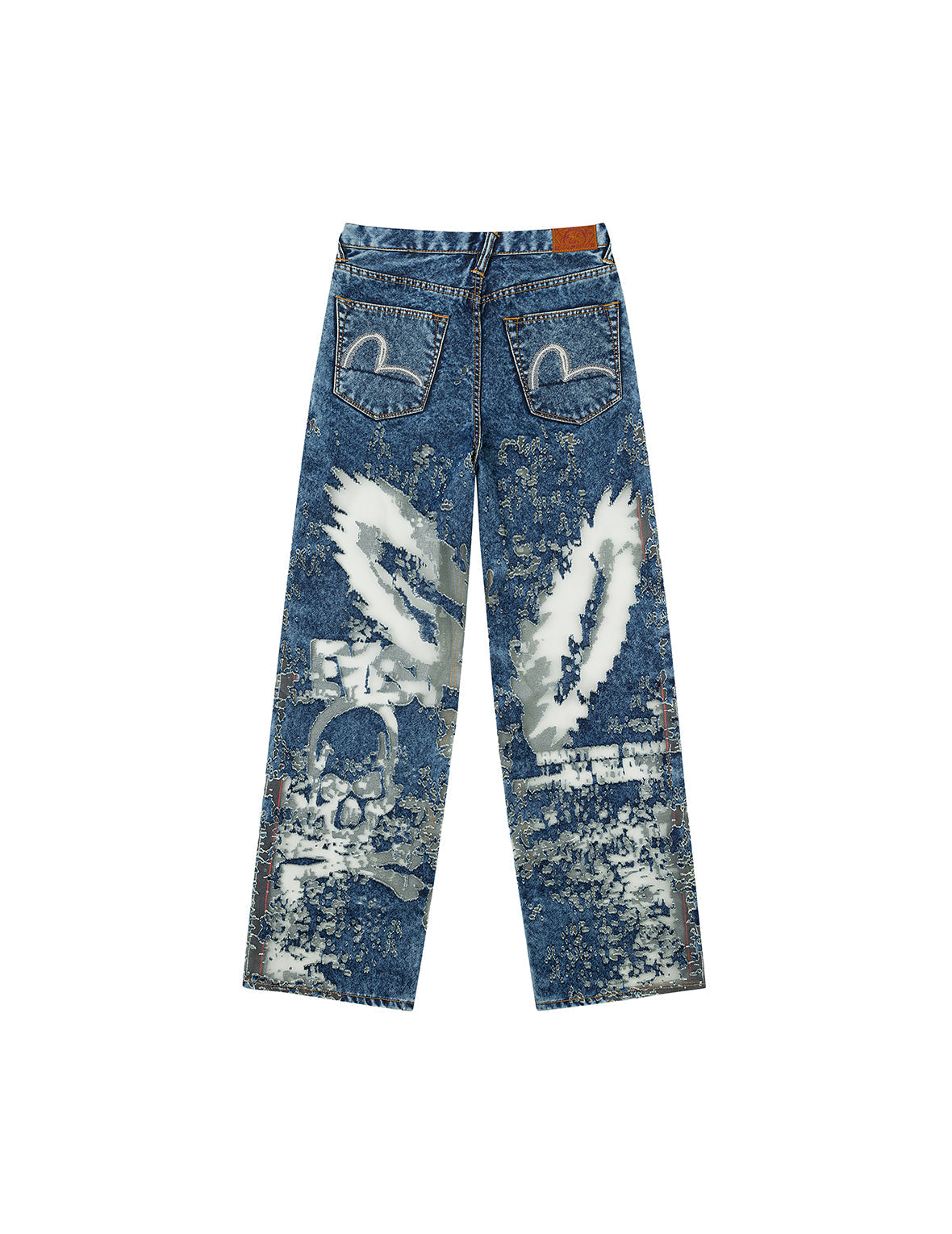 Seagull Embroidery Fashion Fit Burn-Out Fashion Fit Jeans – EVISU