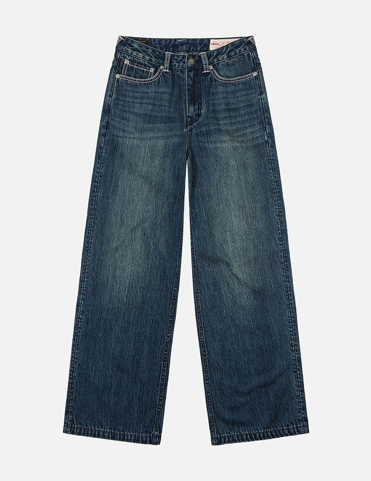 Daicock Print Straight Fit Washed Jeans