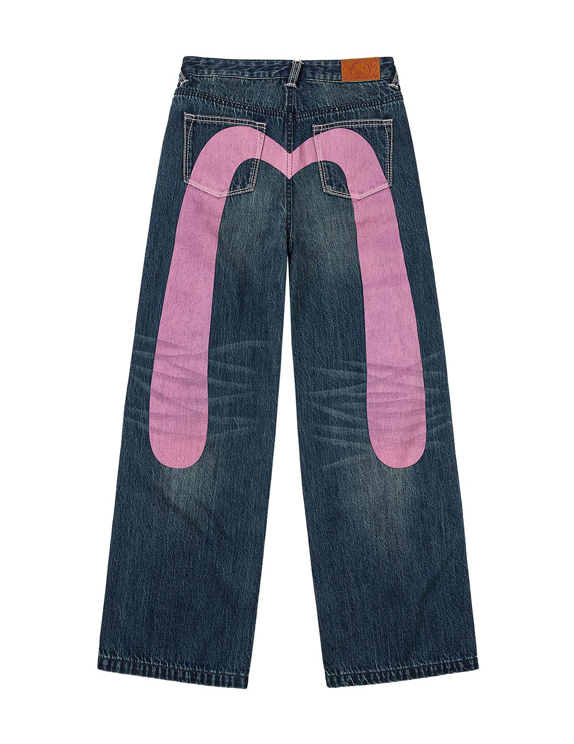 Daicock Print Straight Fit Washed Jeans