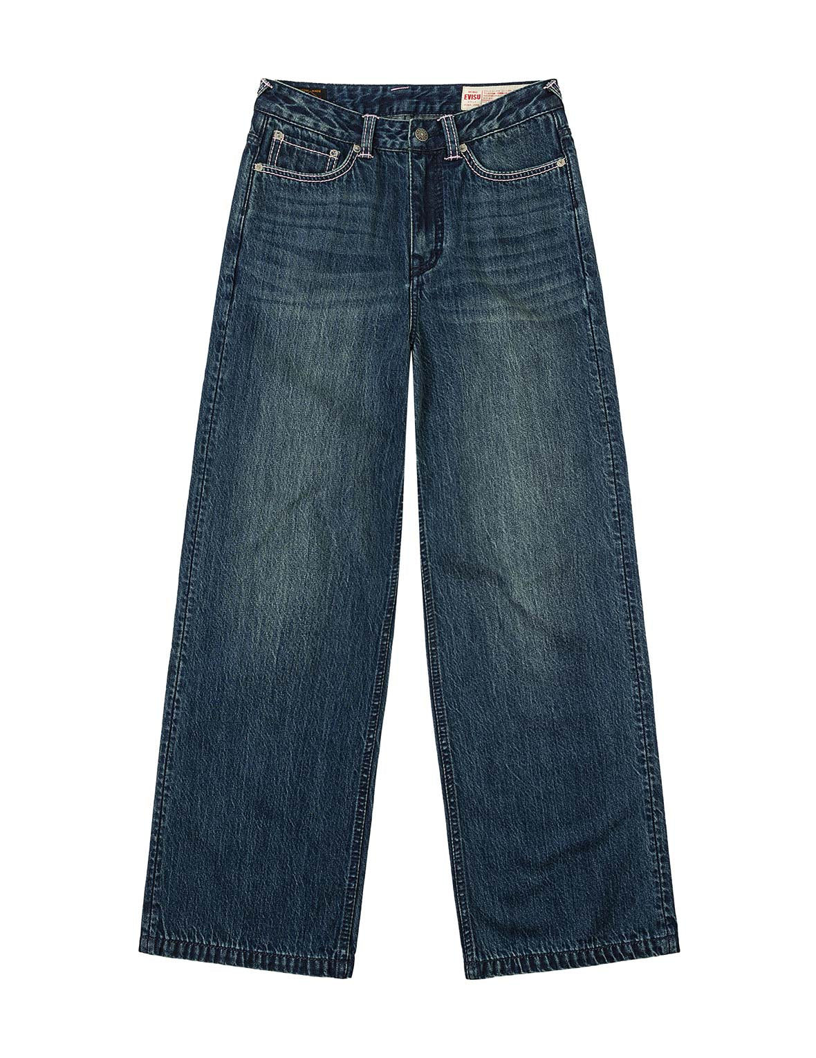 Daicock Print Straight Fit Washed Jeans