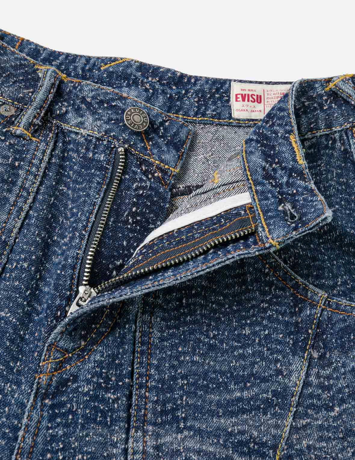 Washed and Distressed Straight Fit Denim