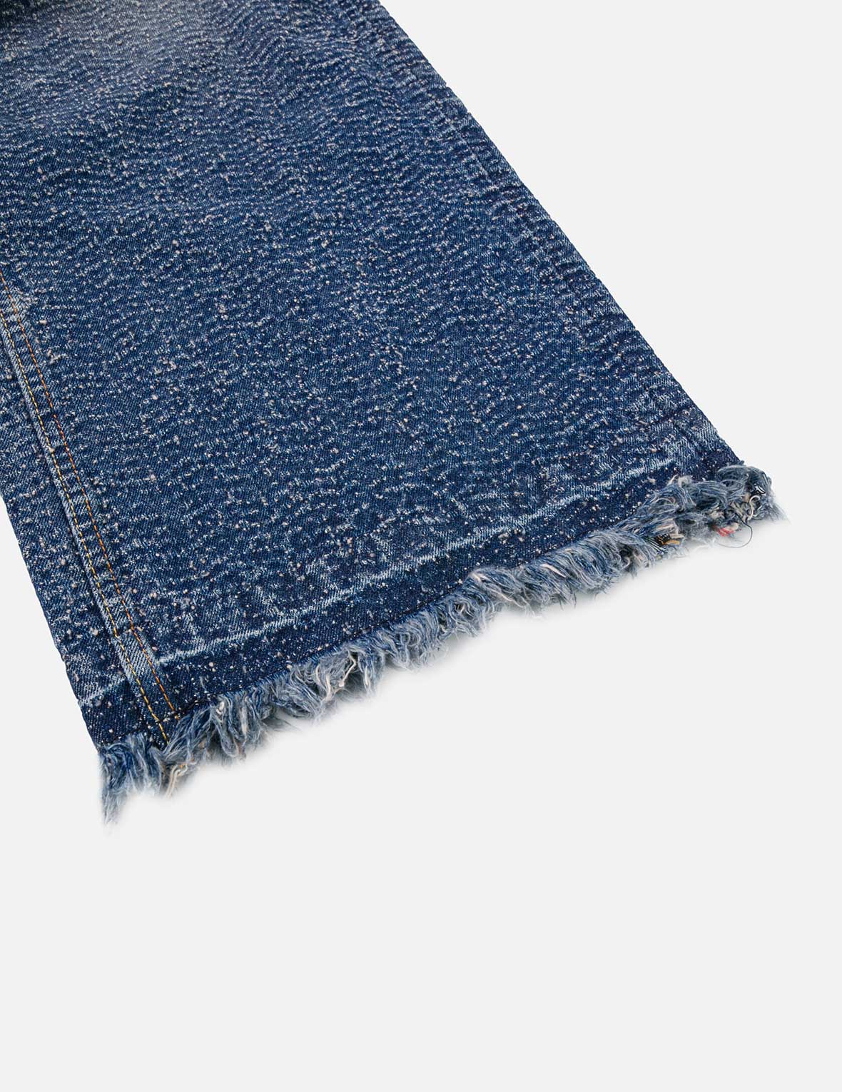 Washed and Distressed Straight Fit Denim