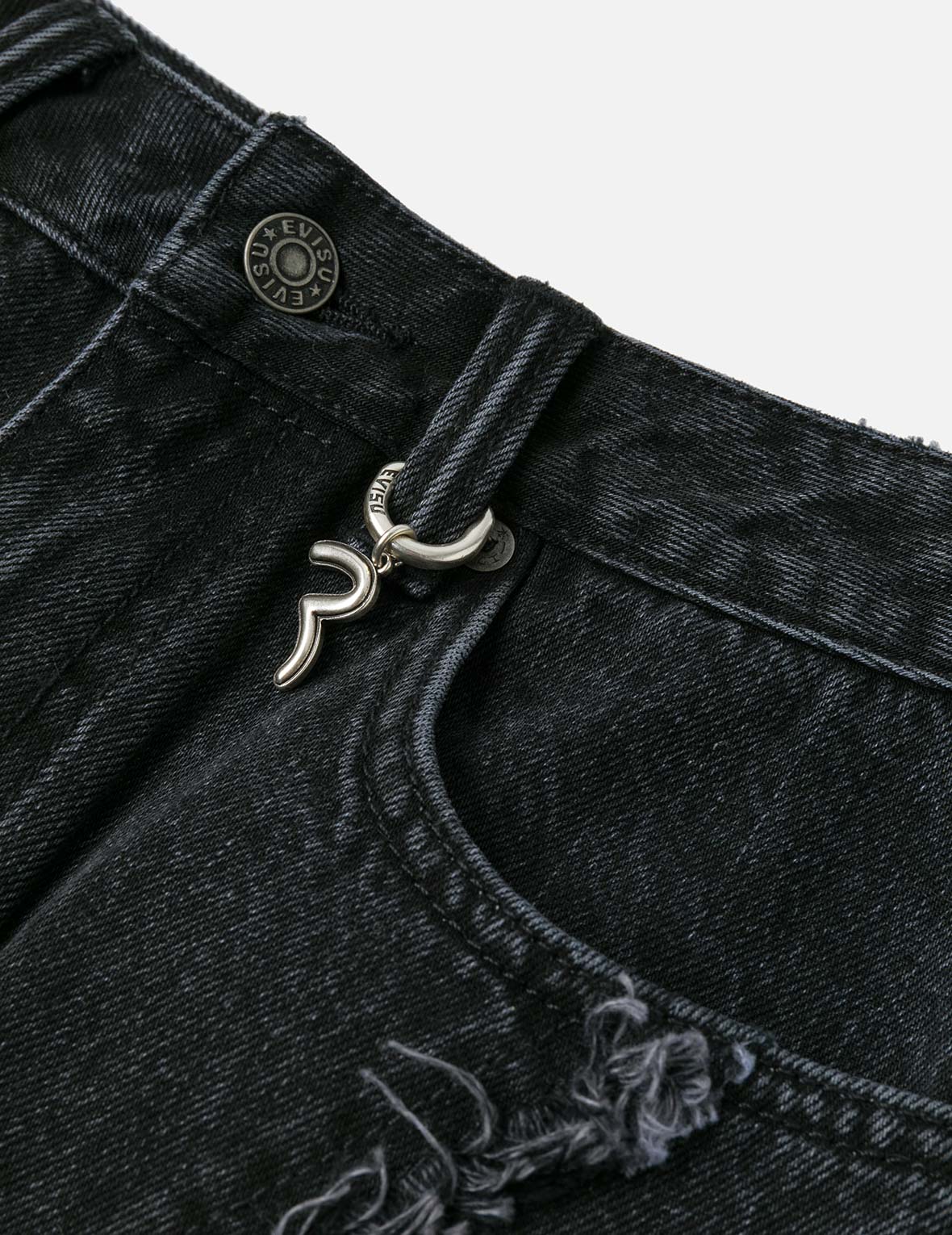 Seagull Embroidery Distressed Fashion Fit Denim Skirt