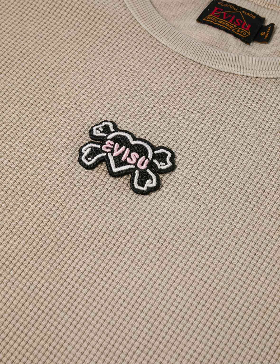 Heart-shaped Skull EVISU Patch Embroidery Fashion Fit Long-sleeve Top