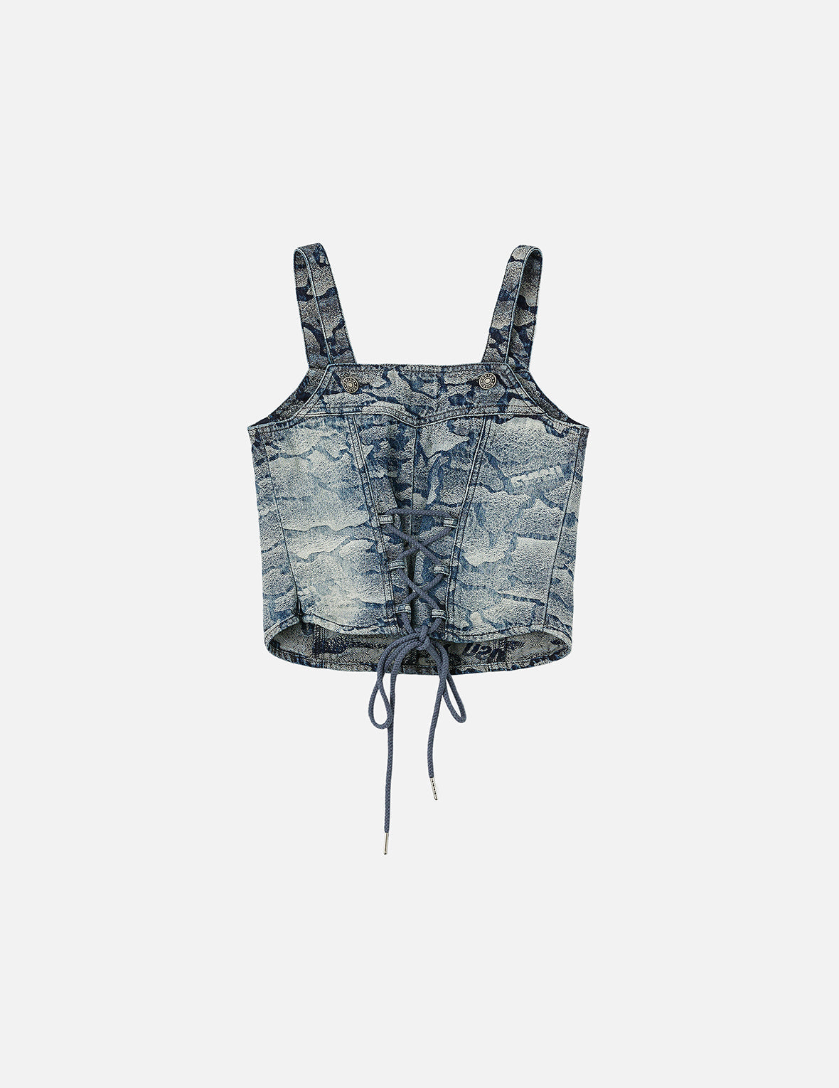 Allover Ishigaki Camouflage Jacquard Fashion Fit Denim Corset