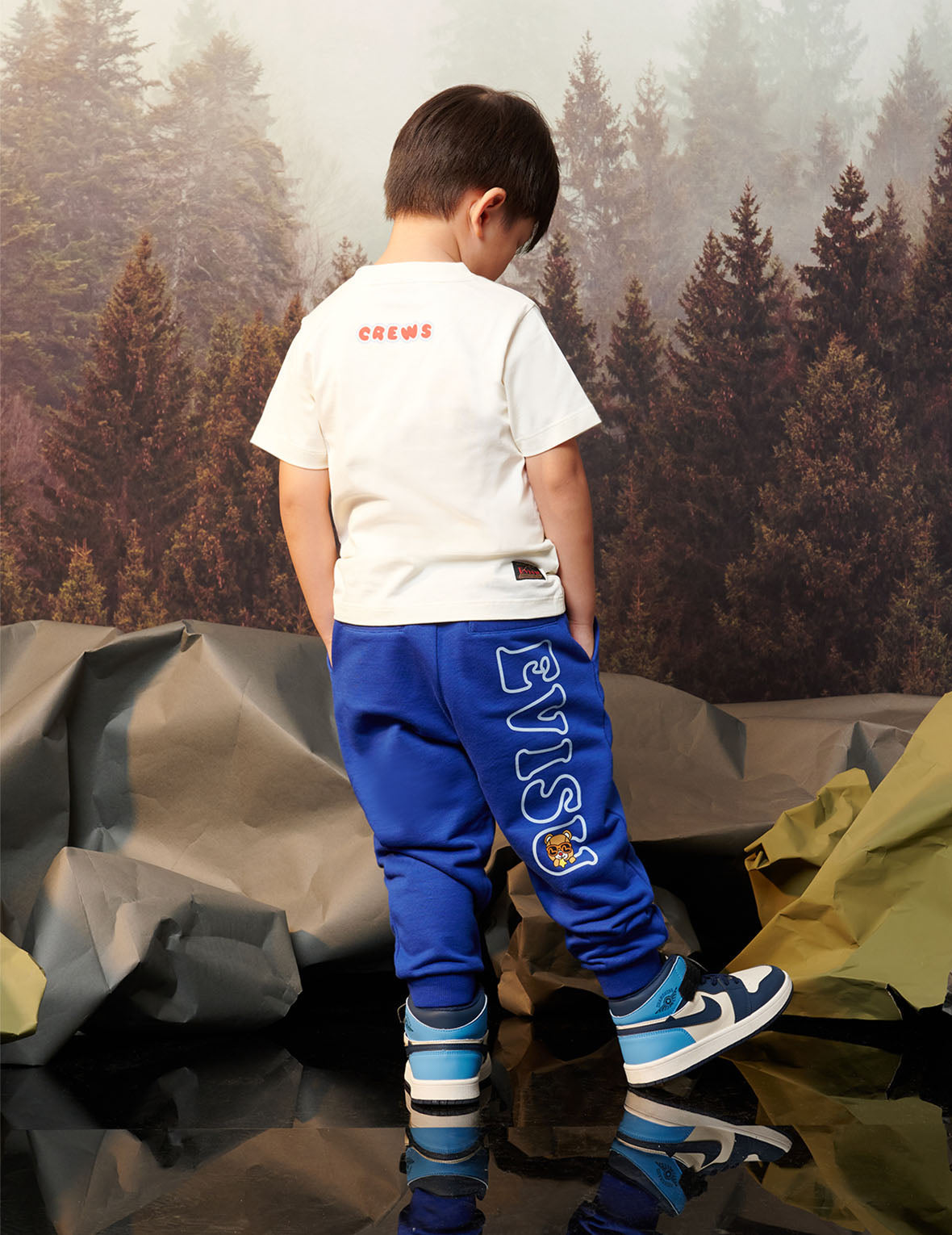 Logo and Bear Print Regular Fit Sweatpants
