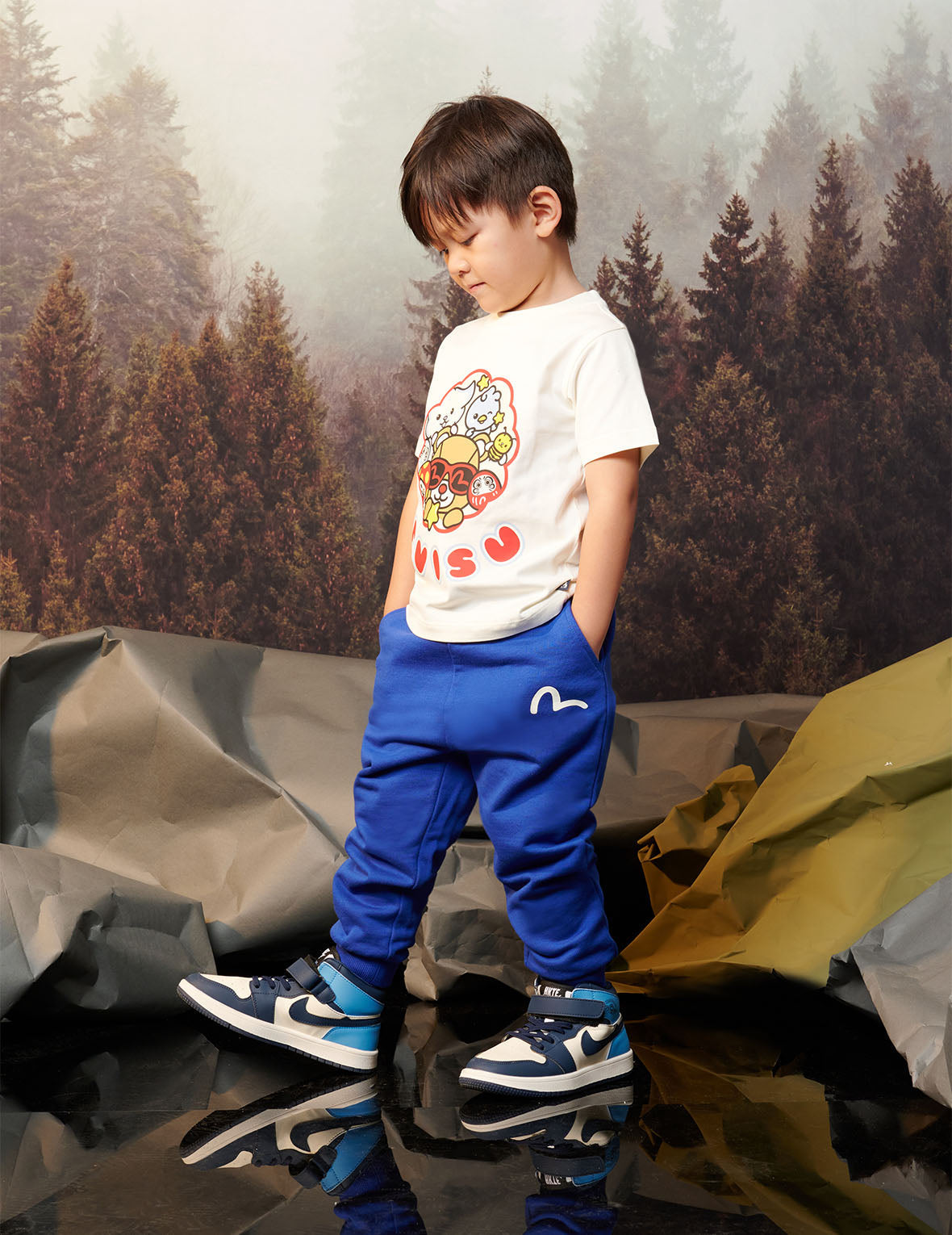 Logo and Bear Print Regular Fit Sweatpants