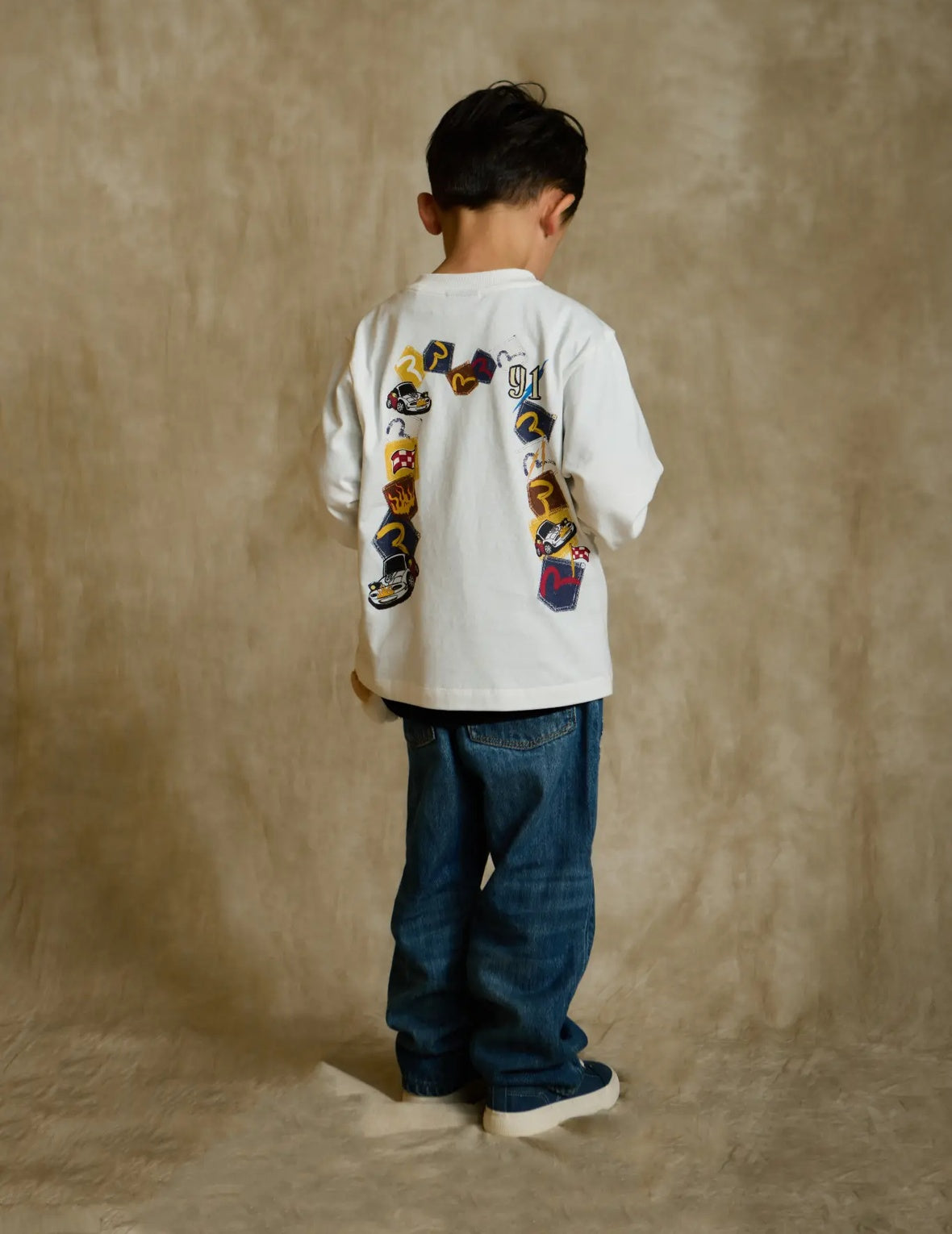 Racing Car Daicock Multi-Pocket Print Long-Sleeve T-Shirt