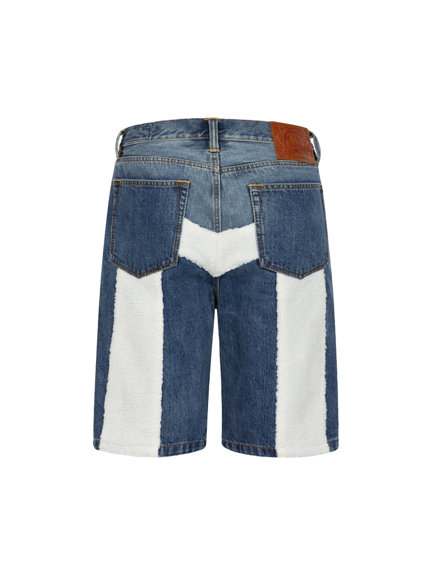 羊羔毛大M直筒牛仔短裤