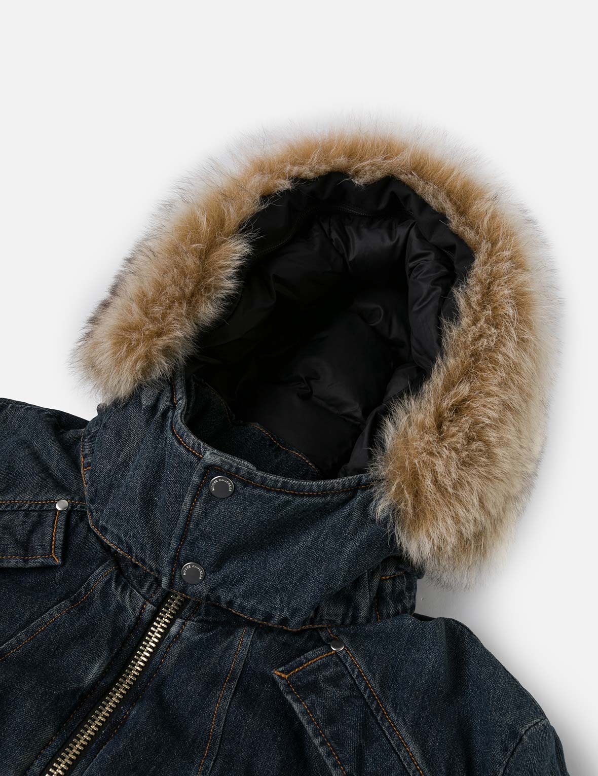 EVISU X MOOSE KNUCKLES Ukiyo-e Denim Bomber Down