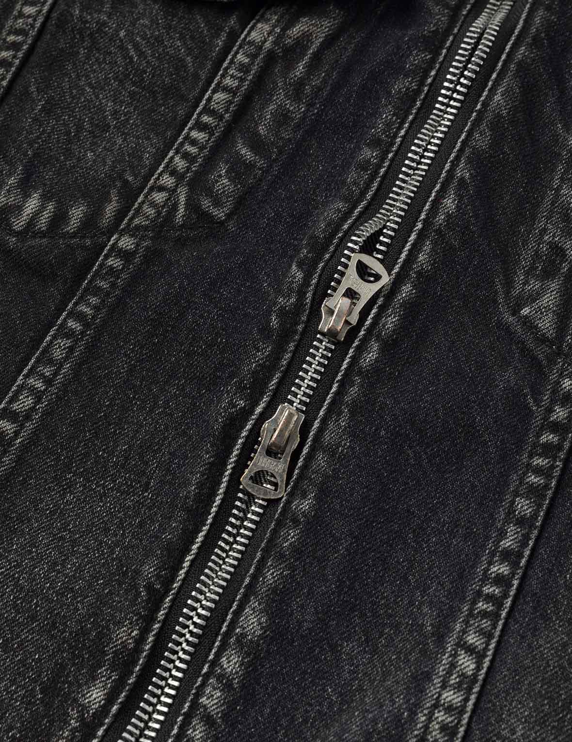 洗水海鸥刺绣常规版型牛仔骑士夹克