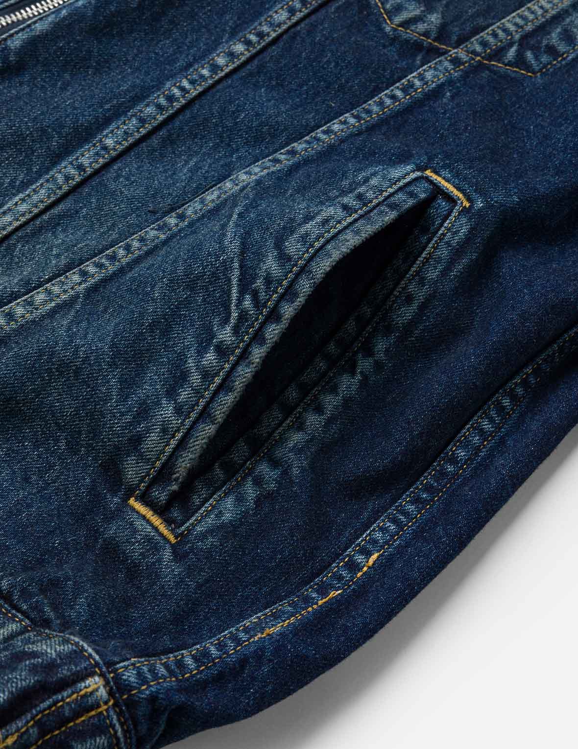 洗水海鸥刺绣常规版型牛仔骑士夹克