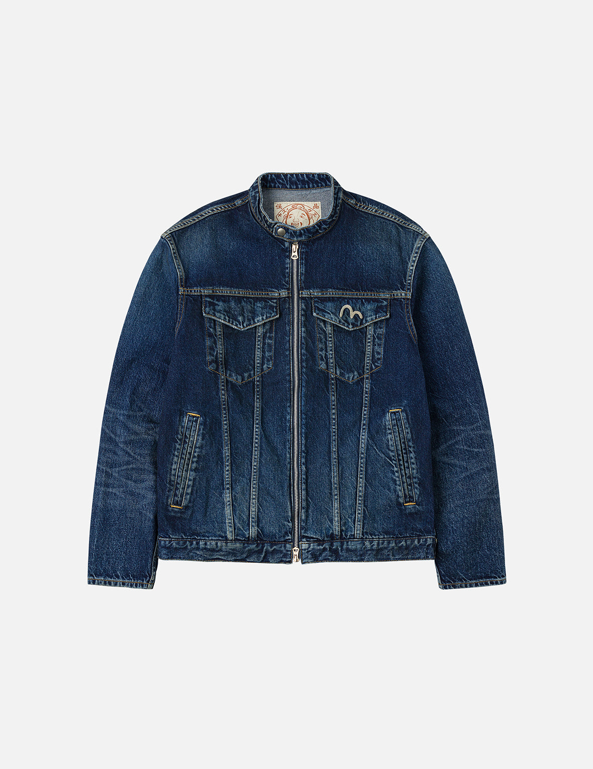 洗水海鸥刺绣常规版型牛仔骑士夹克