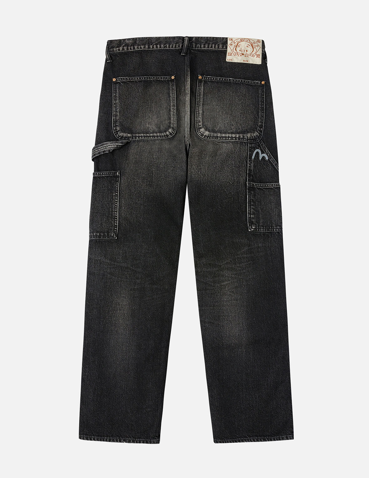 Washed Seagull Print Regular Fit Painter Jeans