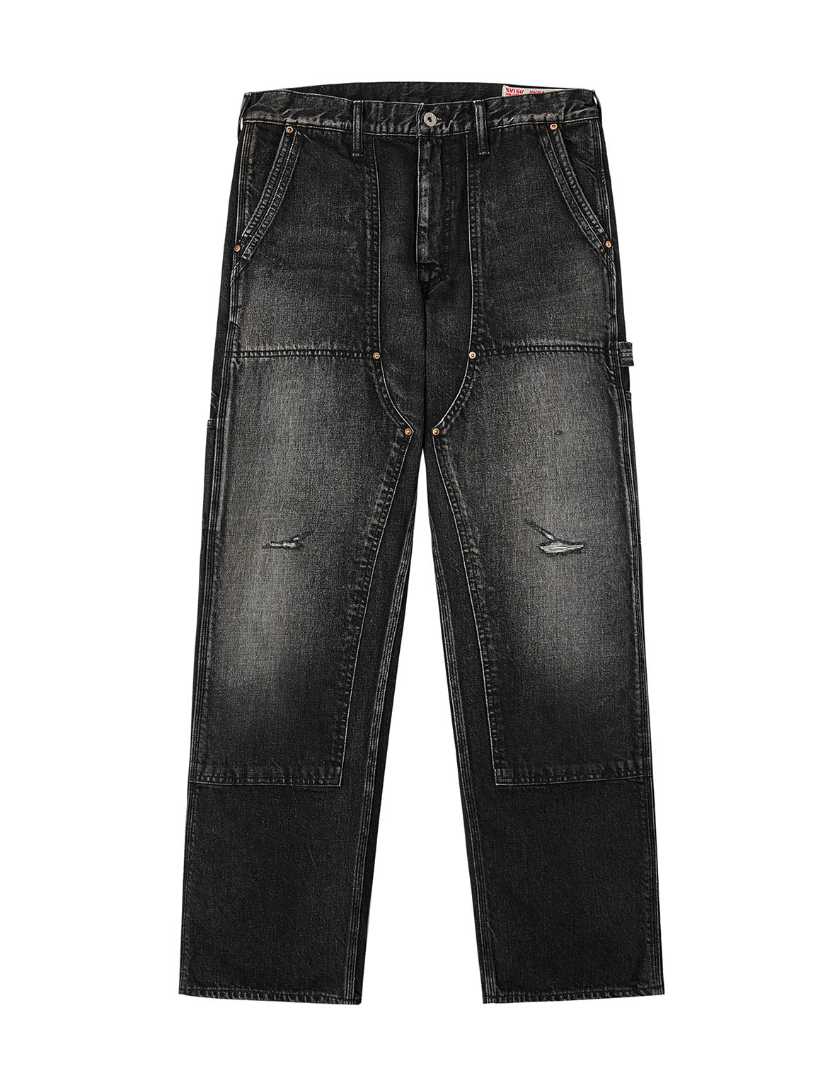 Washed Seagull Print Regular Fit Painter Jeans