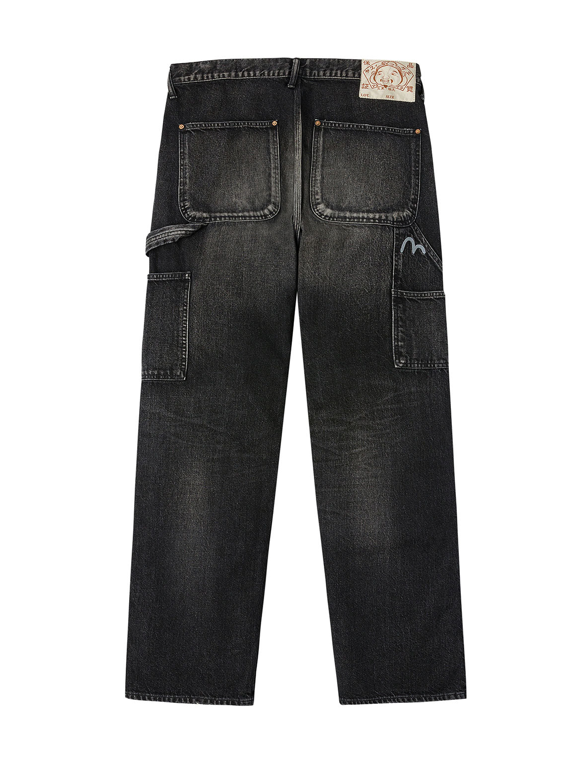 Washed Seagull Print Regular Fit Painter Jeans