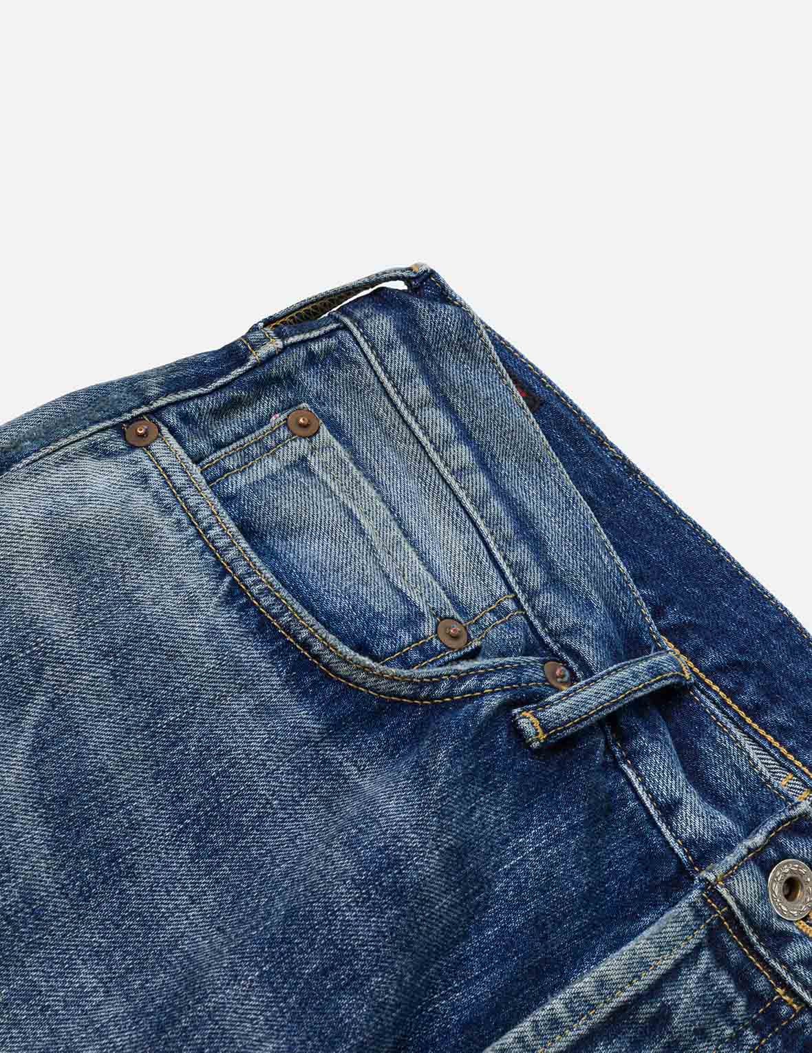 Washed Seagull Print Regular Fit Jeans