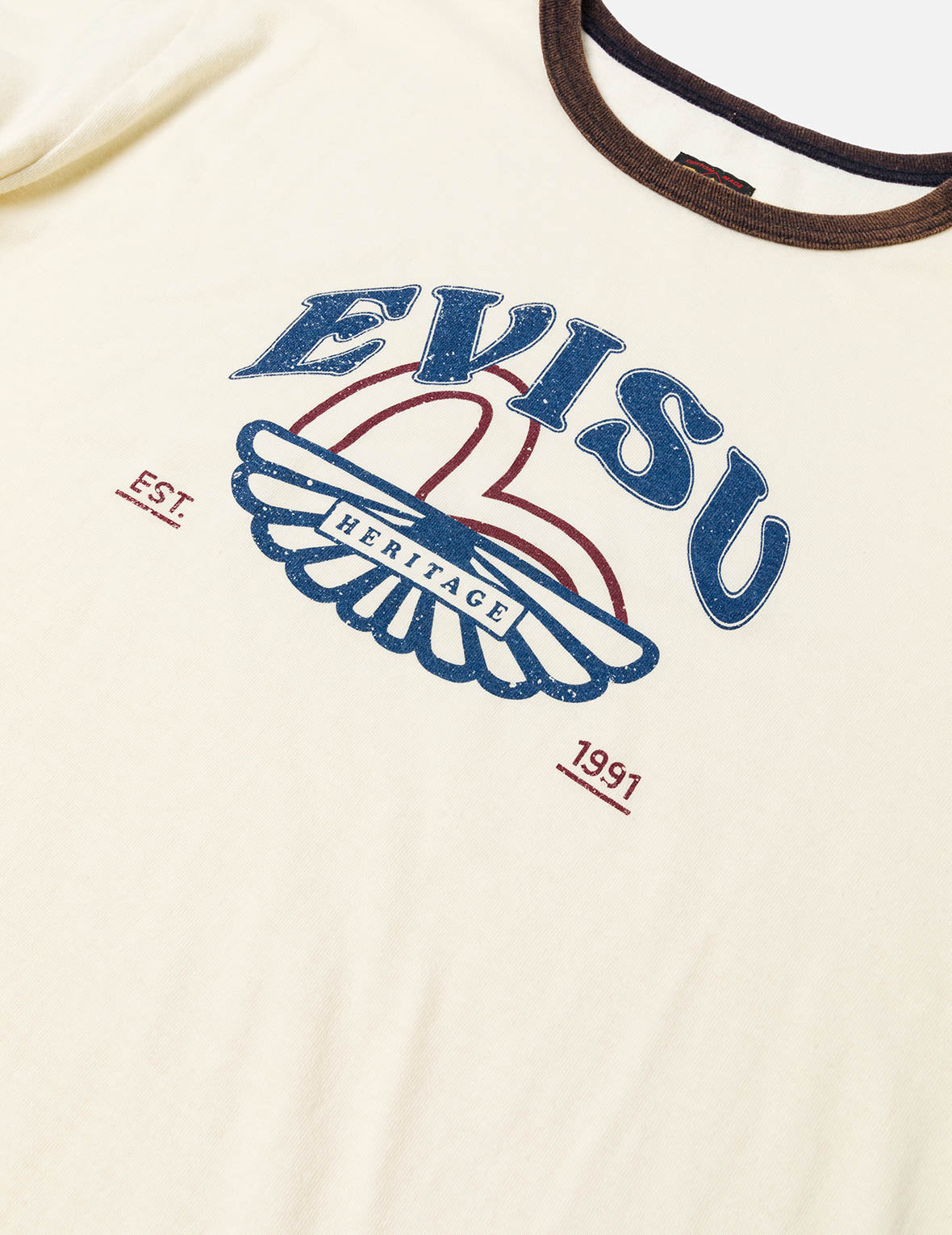 洗水海鸥和商标印花常规版型T恤