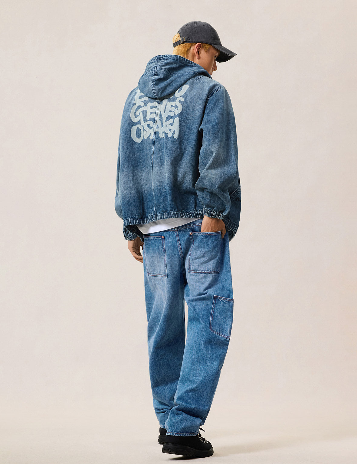 Denim Hooded Anorak Jacket