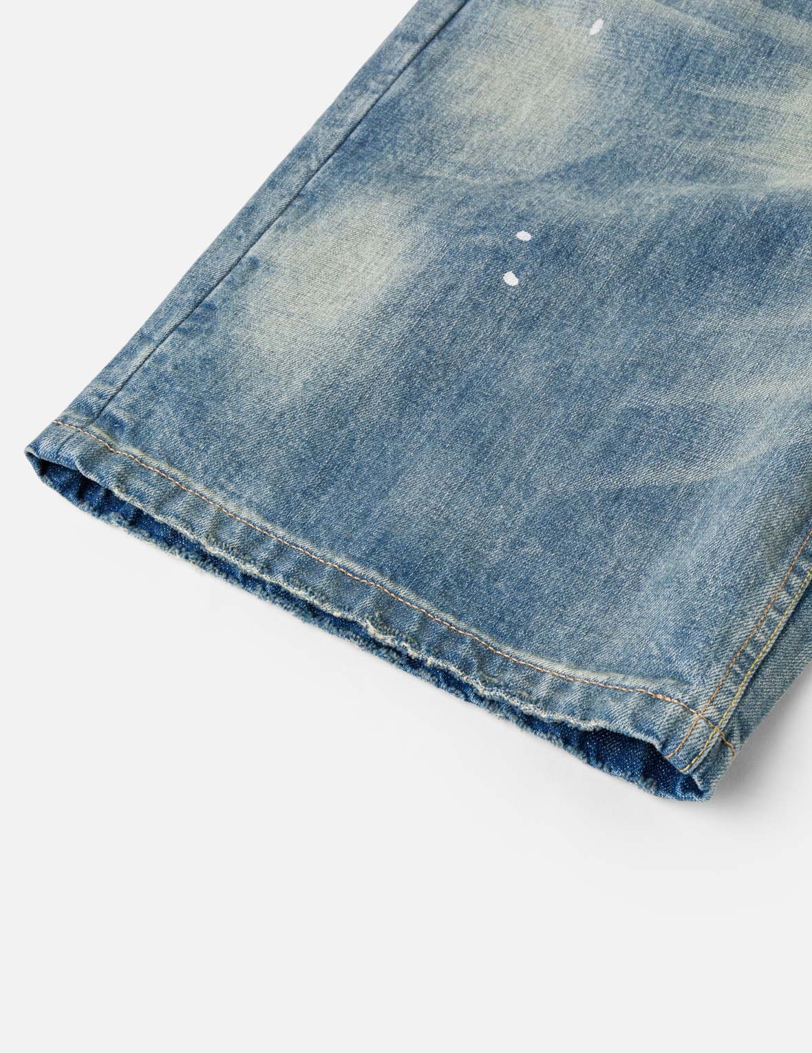 Ink-Splash Washed Seagull Embroidery Jorts