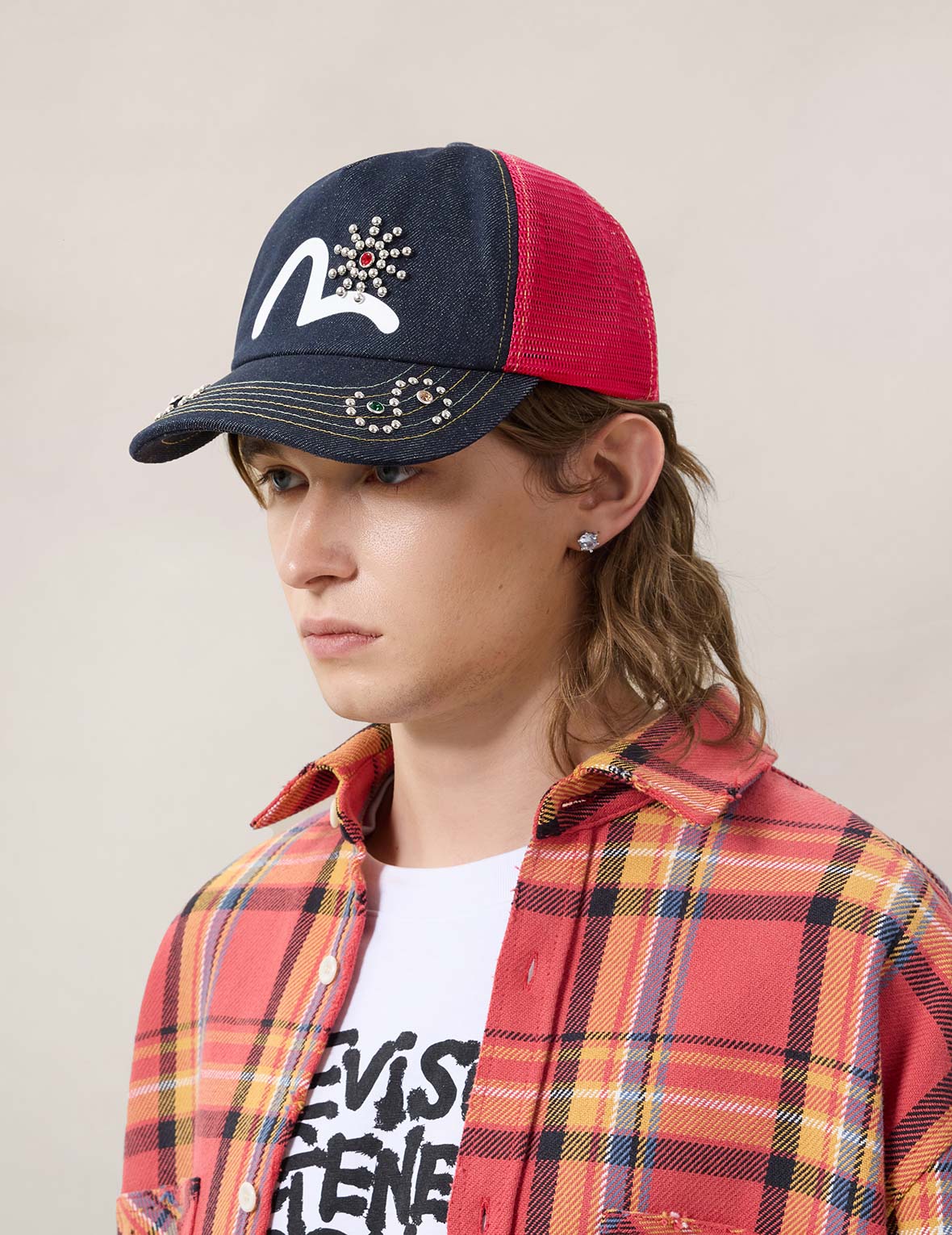 EVISU复古铆钉卡车帽