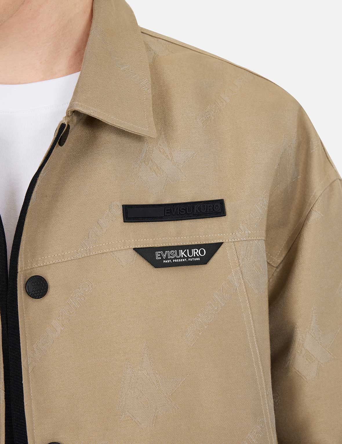 Monogram Logo Jacquard Oversized Coach Jacket