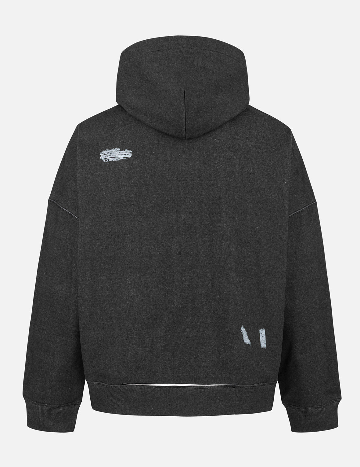 破洞印花超宽版连帽卫衣