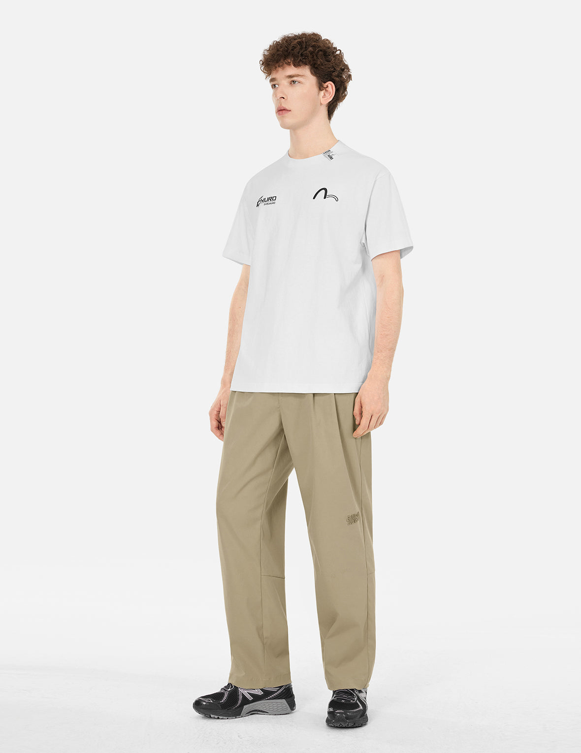Seagull Embroidery and Logo Print Regular Fit T-shirt
